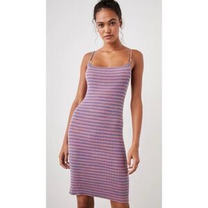 Rails Pilar Dress Acapulco Pink Blue Striped Knit Ribbed Tank Mini Dress Small